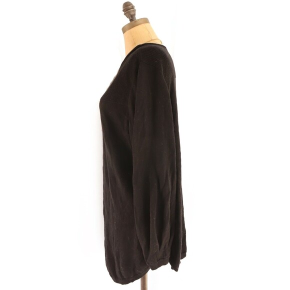 Caslon Bishop Sleeve Sweater Top Size L Tunic Cotton Blend Black EUC B59 - Picture 4 of 6